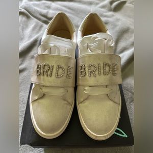 Blue by Betsey Johnson Women's SB-Liana Sneaker, Ivory Satin, 9